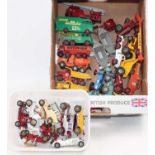 A small box containing mainly play worn unboxed Matchbox models, king size and m.o.y model, lot