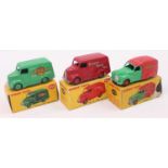 A group of 3 boxed Dinky vans as follows: 470 Austin "Shell" van box missing flap and tear to one