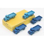 Dinky Toys 30j original Trade box containing 5 Austin Wagons, in blue, 3 in dark blue,2 in mid blue,