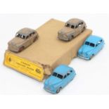 Dinky Toys 40e original Trade box of, Standard Vanguard Saloons, 4 models include, two in fawn