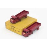 Dinky Toys 30w original trade box containing 2 Electric Articulated lorries in maroon, fitted