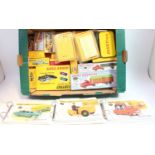 Two trays containing 40+ Atlas Dinky boxed (mainly French Dinky) and other related material