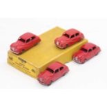 Dinky Toys 40j original Trade box containing 4 Austin Somersets saloons in red all in superb