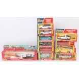 One tray containing 11 late issue boxed Dinky Toys, to include 275 Brinks truck and 2x late issue