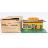 Dinky Toys Pre-War No.48 Petrol Station in green and yellow with the "Filling and Service Station"