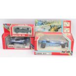 3 various Polistil mixed scale Racing Car diecasts, all in window boxes to include 1/22 Ligier JS11,