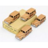 Dinky Toys 27f original Trade box of 4 Plymouth Estate cars, all 4 with beige hubs, all in good