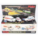 A Dinky boxed 294 Police Gift set, containing Ford Transit, Mini and Range rover Police Vehicles,