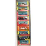 9 various boxed Solido 1/43rd scale Racing Car diecasts, all in original window boxes, various