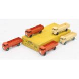 Dinky Toys 25r original Trade box containing 5 "Forward Control" Lorries 2 in cream and 3 in orange,