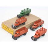 Dinky Toys 25f original Trade box containing "Market Gardener's vans" 1 in green and 4 in orange