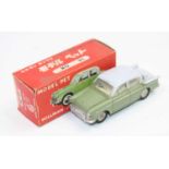 ATC Asahi Toy Company Model Pet No.9S Hillman Minx, green and grey body with cream interior, in