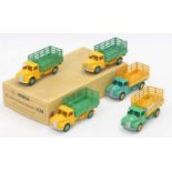 Dinky Toys 30n original trade box containing 5 Dodge "Farm Produce wagons" all in green and yellow