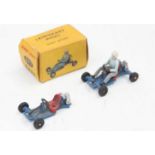 French Dinky Toys No.512 Kart comprising blue body with driver figure, in the original card box, box