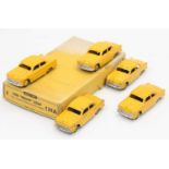 Dinky Toys 139a original Trade box containing 5 ford "Fordor" Sedan saloon cars, all in yellow