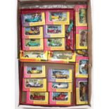 One tray of mainly boxed Matchbox Models of Yesteryear in yellow and pink early window boxes plus