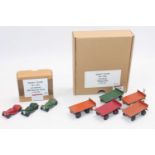 A small group of unboxed Dinky models as follows: 5x 25g Trailers, 3x 35c MG Sports cars all in play