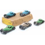 Dinky Toys No.36b Bentley Two Seater Sports cars in original Trade box containing 5 examples in