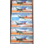 Six various boxed Hobbymaster 1/72 scale Air Power Series No. HA2003 Nakajima B5N2 (Kate) diecast