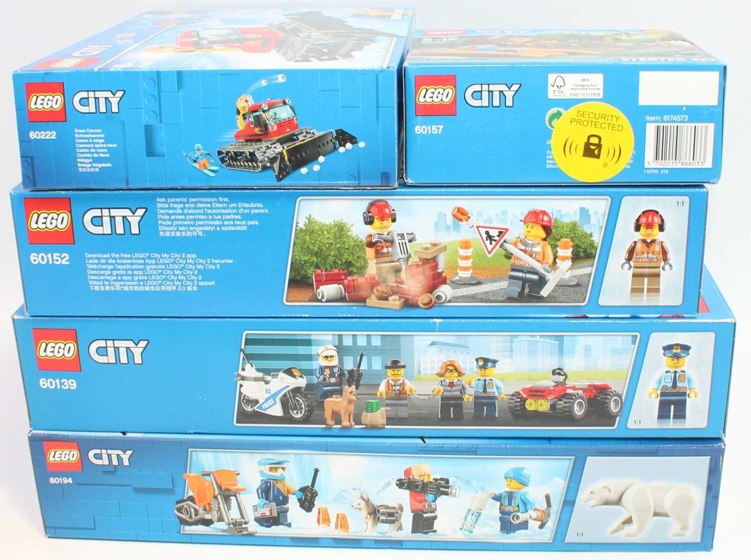 A Lego City boxed construction set group, all in original boxes, and appear complete to include Ref.