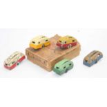 Dinky Toys (30g) No.6 original pre-war Trade box (lid has damage to one end) containing 5 Caravans