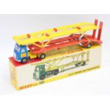 Dinky Toys 974 A.E.C. Hoynor Car Transporter with blue cab and orange/yellow trailer,(which has