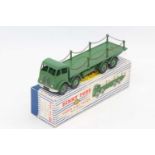 Dinky Toys 905 Foden Flat Truck with chains, in green with original chains, green hubs, boxed blue