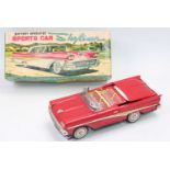 Kosuge of Japan, tinplate and battery operated model of a Skyliner Sports Car, red body with tin