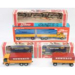 One large tray containing 4 boxed Tekno haulage models as follows: Tekno 425,420 Scania truck and