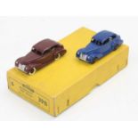 Dinky Toys no.39b original Trade box containing 2 Oldsmobile "Six" Sedans. one believed to be