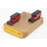 Dinky Toys 34b original Trade box containing 2 "Royal Mail" Delivery Van in poor-excellent