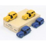 Dinky Toys no.40h original Trade box containing 4 Austin Taxis, 2 in yellow and 2 in blue all with
