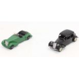A pair of unboxed Dinky models as follows: French Dinky Toys Citroen 11BL (24N). In gloss black with