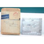 DinkyToys original cast printing plate for advertisement in original un-opened postal packet from