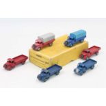 Dinky Toys 30s original Trade box containing 6 Austin Wagons, in various colours, 2 with tin