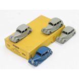 Dinky Toys no.40b original Trade box containing 4 Triumph 1800 saloons 3 in grey with matching