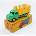 Dinky Toys, 343 Farm Produce Wagon, green cab and chassis, yellow back and matching hubs, housed