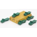 Dinky Toys 30r original Trade box containing 6 Fordson "Thames" Flat Truck all in green, all with