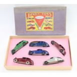 An original pre-war no.39 gift set with reproduction inner containing 6 original cars in very good -