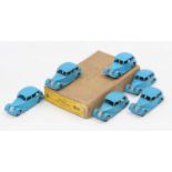 Dinky Toys no.40b original Trade box containing 6 Triumph 1800 saloons all in blue with matching
