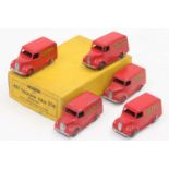 Dinky Toys 31b original Trade box containing 4 "Dunlop" Trojan Delivery Vans in poor-good