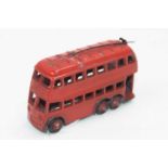 Taylor and Barrett, London Trolleybus, red body with 1 black pole to roof, black tyres, and