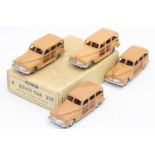 Dinky Toys 27f original Trade box of 4 Plymouth Estate cars, 2 with cream hubs and two with beige