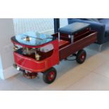 A very well engineered gas-powered model of a Garrett Steam Wagon, approximately 1/4 scale, to