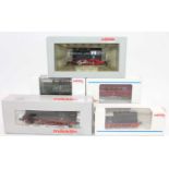 Five Marklin HO items: 3696 2-8-2 tank loco DB 86 128 (VG-BVG); 3704 0-6-0 tank loco DB 80 030 (E-