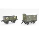 1909 Carette for Bassett-Lowke GWR covered goods van - roof repainted (VG) with a 1909 GWR 8 tons