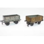 1911 Carette for Bassett-Lowke GCR 50 tons open wagon (G) with a 1913 GER 10 tons open wagon, one