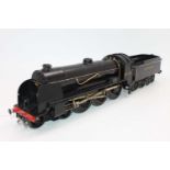 O gauge probably scratch built Southern Railway 2-6-0 loco & tender no.30453. Unlined black satin