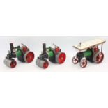 3 various loose Mamod Steam engines to include 2 Rollers and one TEA1 with canopy, all used examples