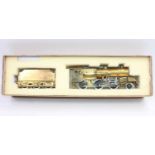 Scratch or kit built unpainted brass 2-6-0 loco and tender, inclined cylinders, 2-rail finescale,